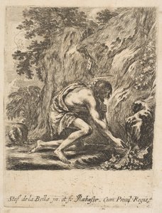 Døperen Johannes henter vann fra en kilde, ca. 1649. av Stefano della Bella