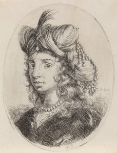 Sultanesse prydet med perler, vendt mot venstre, 16491650. av Stefano della Bella