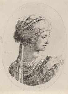 Sultanesse i en tilslørt turban, sett bakfra, 16491650. av Stefano della Bella