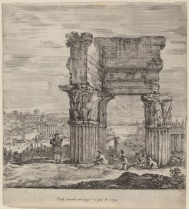 Temple of Concord og Forum Romanum av Stefano della Bella
