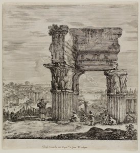 Concordia-tempelet og Forum Romanum av Stefano della Bella