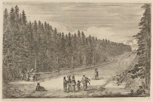 The Avenue of Fountains, sannsynligvis 1653. av Stefano della Bella