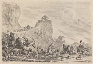 Jakobs avgang til Egypt, sannsynligvis 1647. av Stefano della Bella