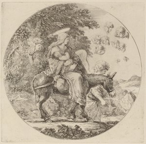 Flukten til Egypt, sannsynligvis 1662. av Stefano della Bella