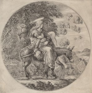 Flukten til Egypt, sannsynligvis 1662. av Stefano della Bella
