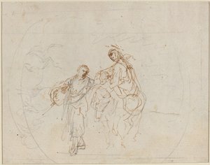 Flukten til Egypt [verso]. av Stefano della Bella
