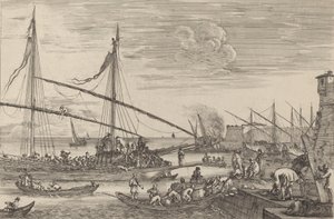 Festningsverkene i Livorno, sannsynligvis ca. 16541655. av Stefano della Bella