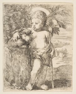 Spedbarnet St. Johannes døperen med sitt lam, ca. 1649. av Stefano della Bella