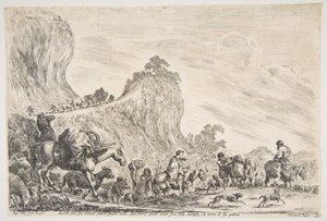 Jakobs reise i Egypt, ca. 1647. av Stefano della Bella