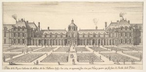 Palasset til Catherine de Medici, kalt Tuilleriene, fra Ulike synspunkter på bemerkning..., 1649-51. av Stefano della Bella