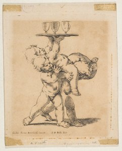 Tre barn med et brett, ca. 1638. av Stefano della Bella