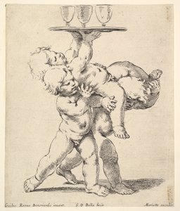 Tre barn bærer et brett, ca. 1638. av Stefano della Bella
