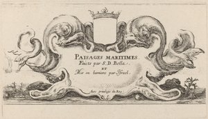 Tittelside for Paysages maritimes, 1644. av Stefano della Bella