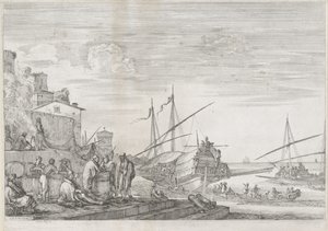 To bysseskip i havnen i Livorno Port of Livorno (serietittel) Vues de port de Livourne (serietittel) av Stefano della Bella
