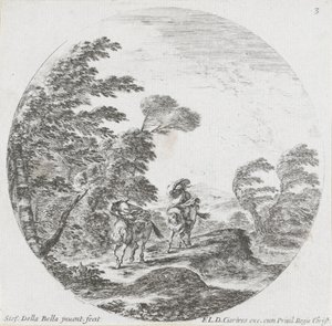 To ryttere går mot vinden Landskap og ruiner i Roma (serietittel) Paysages et ruines de Rome (serietittel) av Stefano della Bella