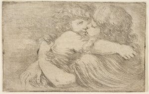 Two Children Embrace, ca. 1662. av Stefano della Bella