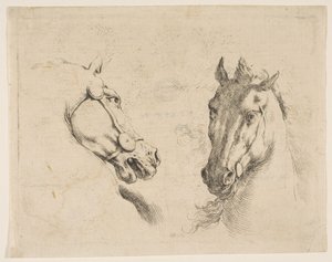 To hestehoder, ca. 1649. av Stefano della Bella