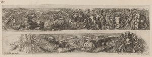 To dekorative band med lenkede leoparder og ørner, sannsynligvis 1648. av Stefano della Bella