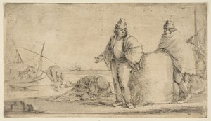 To sjømenn med en balle varer, ca. 1662. av Stefano della Bella