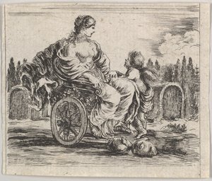 Venus, fra 'Game of Mythology' Jeu de la Mythologie, 1644. av Stefano della Bella