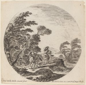 Vindblåste ryttere, 1646. av Stefano della Bella