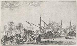 sjøslag Maritime forestillinger (serietittel) Suite de huit marines (serietittel) av Stefano della Bella