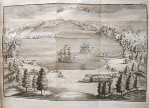 Utsikt over Petropavlovsk havn, 1755 av Stepan Petrovich Krasheninnikov