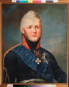 Portrett av keiser Alexander I, tsar av Russland (1777-1825). Maleri av Stepan Semyonovich Shchukin (Schchukin) (1762-1828), olje på lerret, etter 1805. Russisk kunst fra 1800-tallet. State V. Tropinin Museum, Moskva.