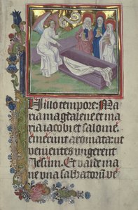 Fru Czart. 3017 IV, fol.9r De hellige kvinner ved Kristi grav