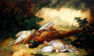 A Still-Life of Dead Game in a Landscape (olje på lerret) av Stephen Elmer