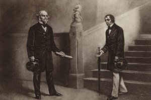 Gladstone og Disraeli, Beaconsfield (fotogravyr) av Stephen James (after) Ferris