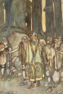 Og den kvelden var det fest og glede i den ensomme hytta, illustrasjon fra 