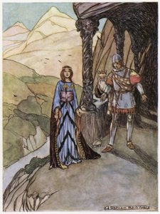 Illustrasjon for Siegfried the Dragon-Slayer (farge litho)
