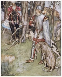 Illustrasjon for Siegfried the Dragon-Slayer (farge litho) av Stephen Reid