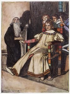 Illustrasjon for Siegfried the Dragon-Slayer (farge litho) av Stephen Reid