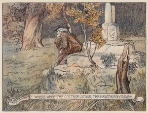 Illustrasjon til Den øde landsbyen av Oliver Goldsmith (fargelitografi) av Stephen Reid