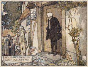 Illustrasjon til Den øde landsbyen av Oliver Goldsmith (fargelitografi) av Stephen Reid