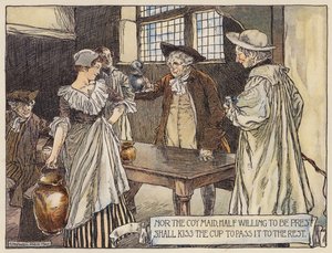 Illustrasjon til Den øde landsbyen av Oliver Goldsmith (fargelitografi) av Stephen Reid