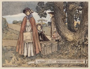 Illustrasjon til Den øde landsbyen av Oliver Goldsmith (fargelitografi) av Stephen Reid