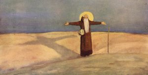 Saint Anthony in the Desert (farge litho)