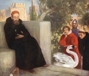 Saint Hugh of Lincoln and the Swan (farge litho) av Stephen Reid