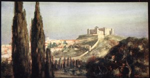 Spoletto, fødestedet til Saint Benedict, illustrasjon fra 