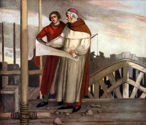 Bygningen til Winchester Cathedral (farge litho) av Stephen Reid
