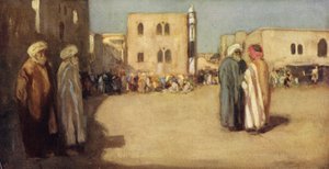 Markedsplassen, Betlehem (farge litho) av Stephen Reid