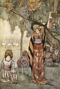 De laget en leir og svanene sang for dem, illustrasjon fra 