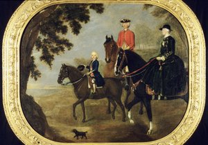 Sir George Hampton og familie, ca. 1738 (olje på panel)