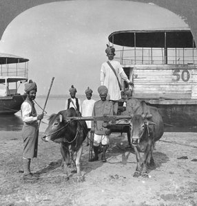 Militær transportvogn med en eskorte av indiske soldater, Burma, 1898.