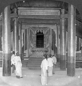 The Lion Throne, Royal Palace, Mandalay, Burma, 1908