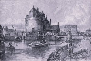 En trygg havn i Bruge, fra puben The Illustrated History of the World War 1914-1915. av Union Berlagsefellfchaft