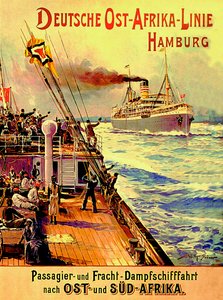 Plakat som reklamerer for den tyske Øst-Afrika-linjen, Hamburg, 1904